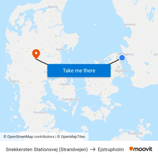 Snekkersten Stationsvej (Strandvejen) to Ejstrupholm map