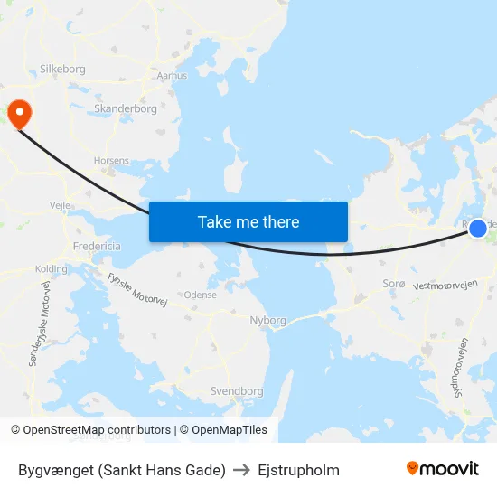Bygvænget (Sankt Hans Gade) to Ejstrupholm map