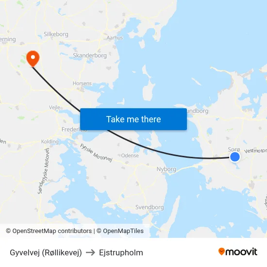 Gyvelvej (Røllikevej) to Ejstrupholm map