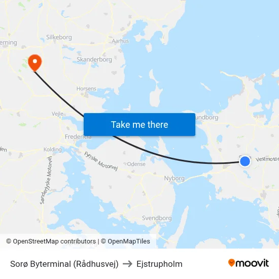Sorø Byterminal (Rådhusvej) to Ejstrupholm map