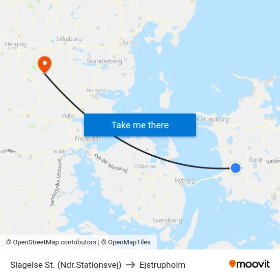 Slagelse St. (Ndr.Stationsvej) to Ejstrupholm map
