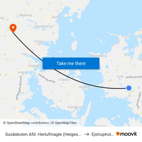 Susåskolen Afd. Herlufmagle (Helgesvej) to Ejstrupholm map