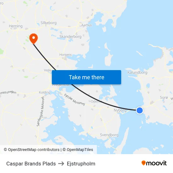 Caspar Brands Plads to Ejstrupholm map