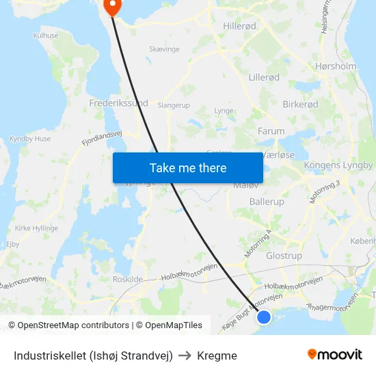 Industriskellet (Ishøj Strandvej) to Kregme map