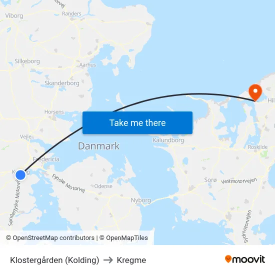 Klostergården (Kolding) to Kregme map