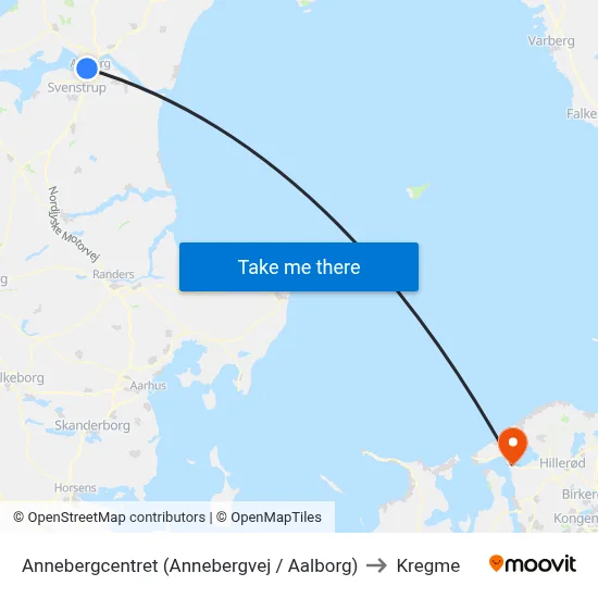 Annebergcentret (Annebergvej / Aalborg) to Kregme map