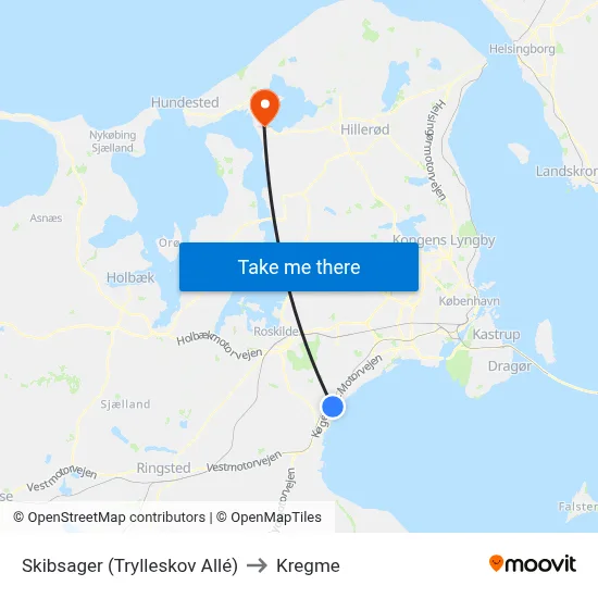 Skibsager (Trylleskov Allé) to Kregme map