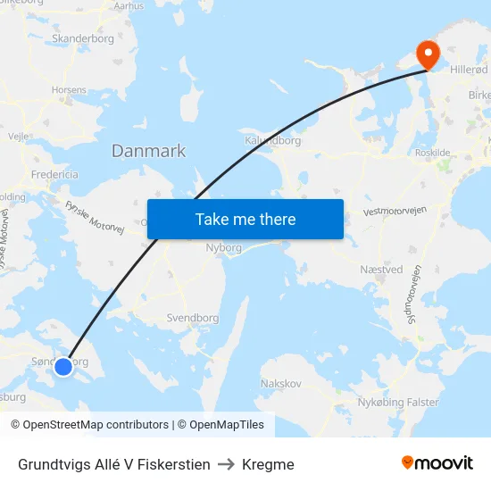 Grundtvigs Allé V Fiskerstien to Kregme map