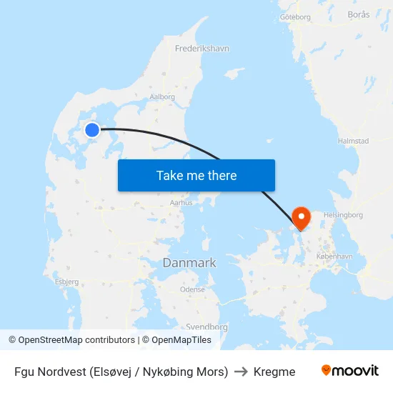 Fgu Nordvest (Elsøvej / Nykøbing Mors) to Kregme map
