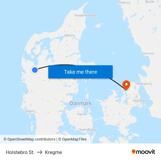Holstebro St. to Kregme map