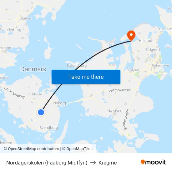 Nordagerskolen (Faaborg Midtfyn) to Kregme map