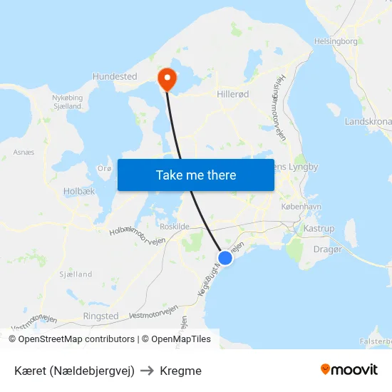 Kæret (Nældebjergvej) to Kregme map