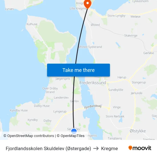 Fjordlandsskolen Skuldelev (Østergade) to Kregme map