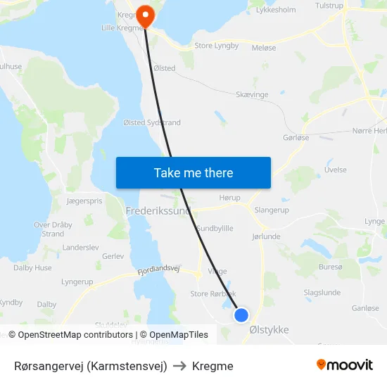 Rørsangervej (Karmstensvej) to Kregme map