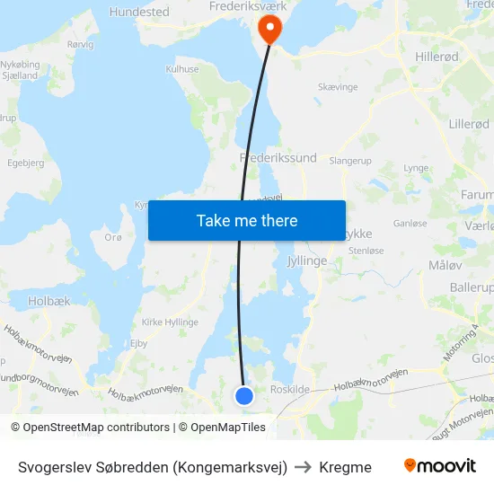 Svogerslev Søbredden (Kongemarksvej) to Kregme map