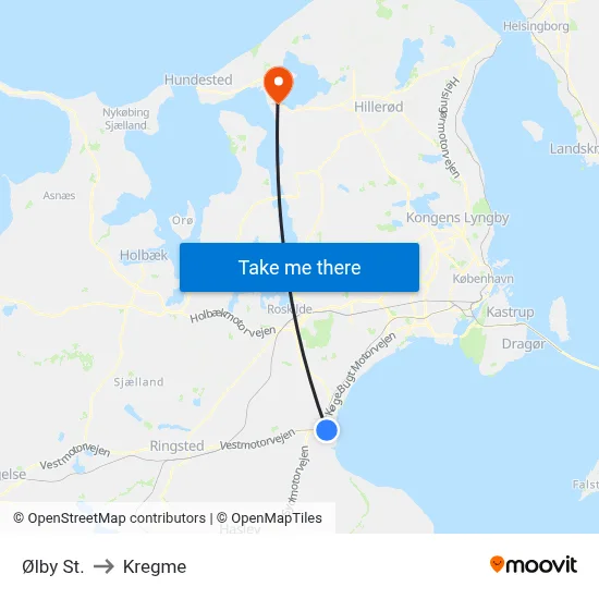 Ølby St. to Kregme map