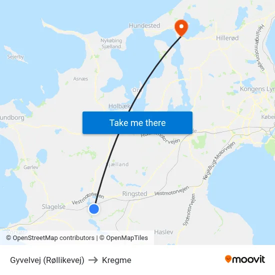 Gyvelvej (Røllikevej) to Kregme map