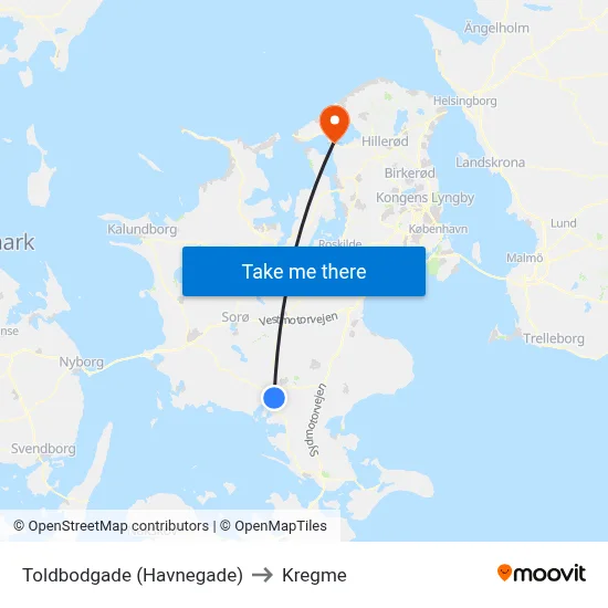 Toldbodgade (Havnegade) to Kregme map