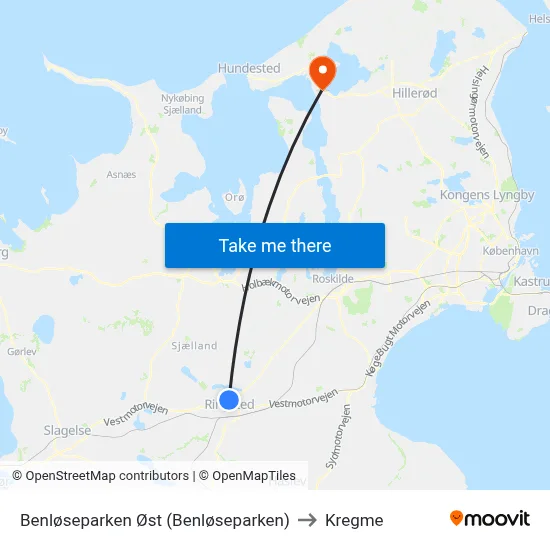 Benløseparken Øst (Benløseparken) to Kregme map