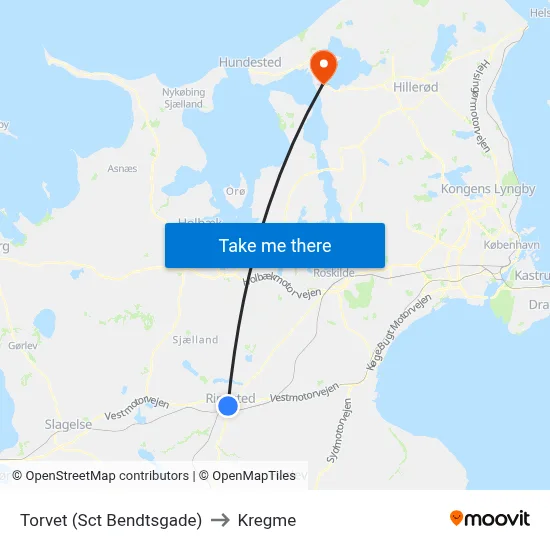 Torvet (Sct Bendtsgade) to Kregme map