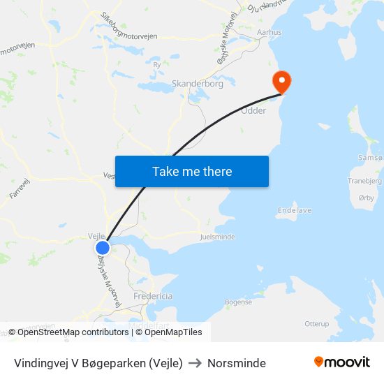 Vindingvej V Bøgeparken (Vejle) to Norsminde map