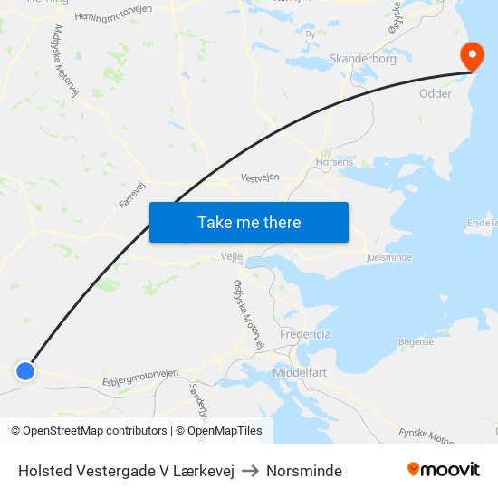 Holsted Vestergade V Lærkevej to Norsminde map