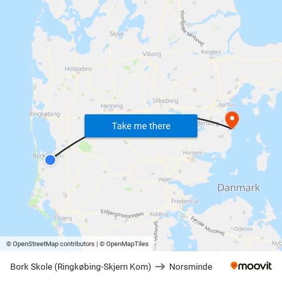 Bork Skole (Ringkøbing-Skjern Kom) to Norsminde map
