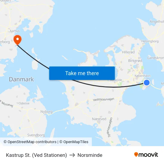 Kastrup St. (Ved Stationen) to Norsminde map