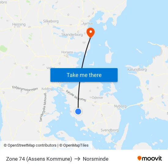 Zone 74 (Assens Kommune) to Norsminde map