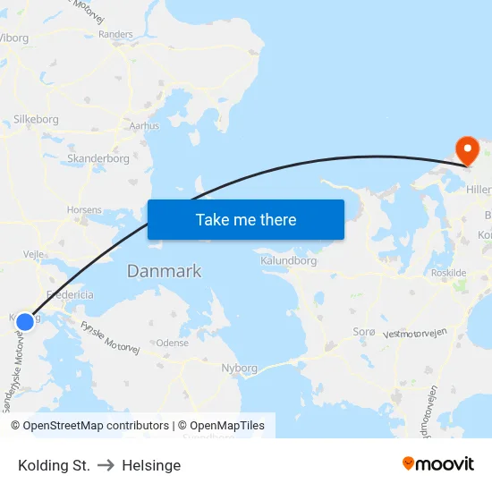 Kolding St. to Helsinge map