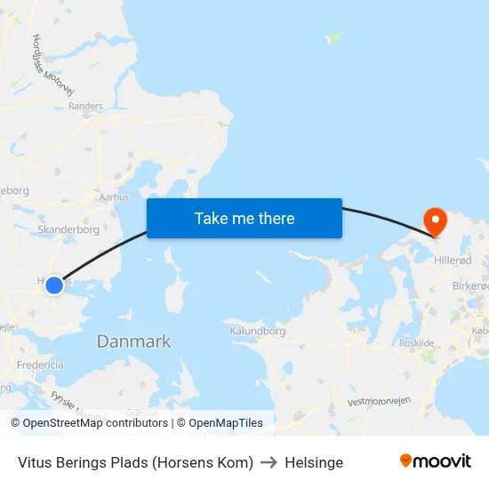 Vitus Berings Plads (Horsens Kom) to Helsinge map