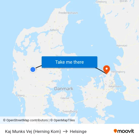Kaj Munks Vej (Herning Kom) to Helsinge map