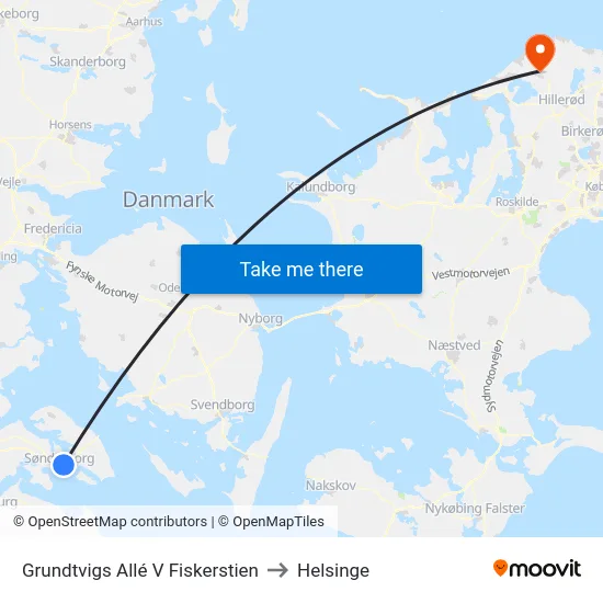 Grundtvigs Allé V Fiskerstien to Helsinge map