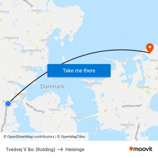 Tvedvej V Ibc (Kolding) to Helsinge map