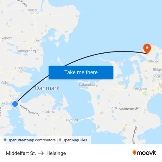 Middelfart St. to Helsinge map