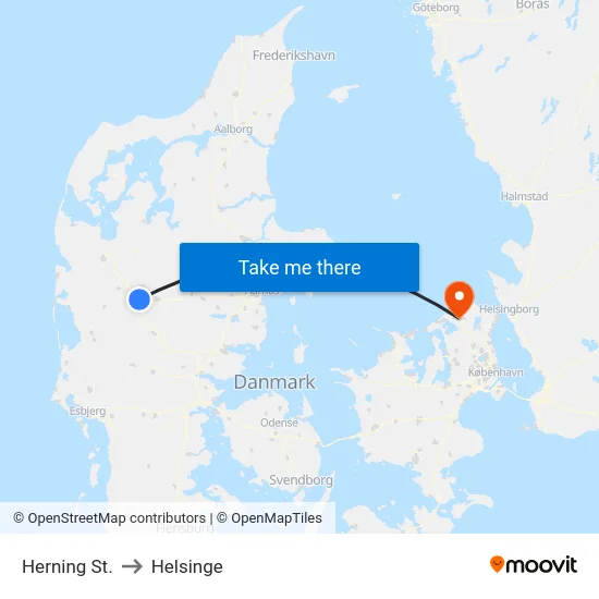 Herning St. to Helsinge map