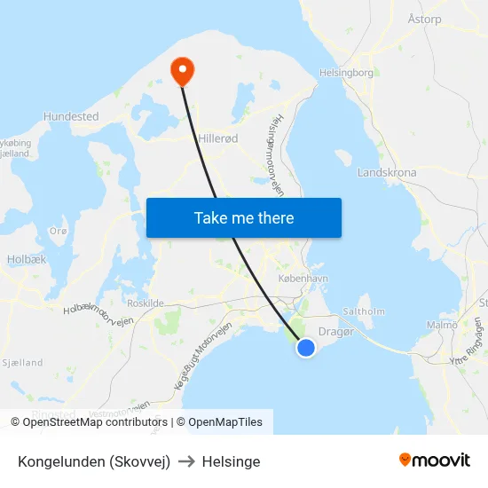Kongelunden (Skovvej) to Helsinge map