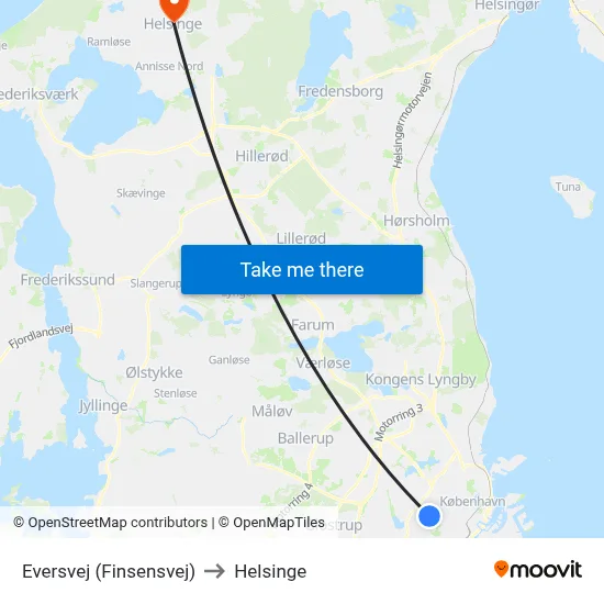 Eversvej (Finsensvej) to Helsinge map