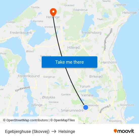 Egebjerghuse (Skovvej) to Helsinge map
