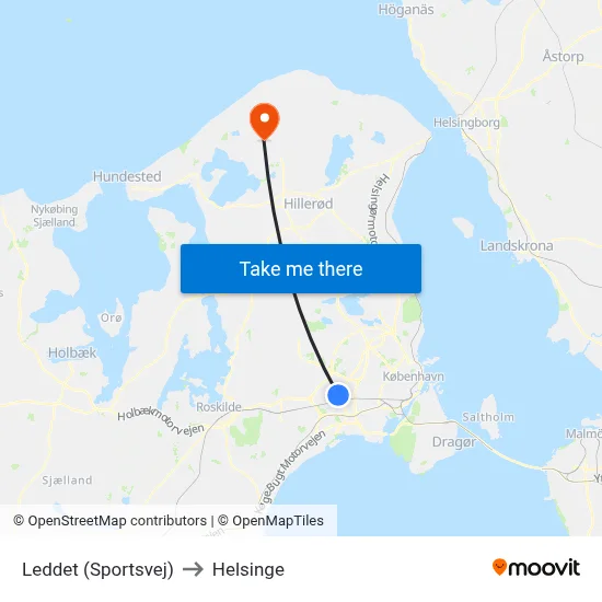 Leddet (Sportsvej) to Helsinge map
