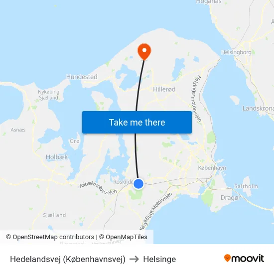 Hedelandsvej (Københavnsvej) to Helsinge map