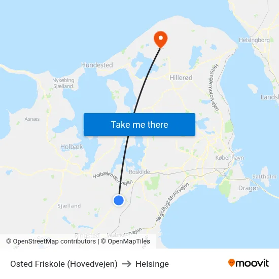 Osted Friskole (Hovedvejen) to Helsinge map