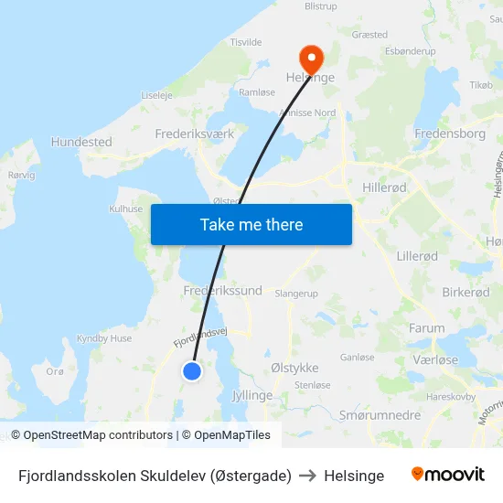 Fjordlandsskolen Skuldelev (Østergade) to Helsinge map