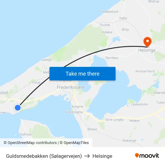 Guldsmedebakken (Sølagervejen) to Helsinge map