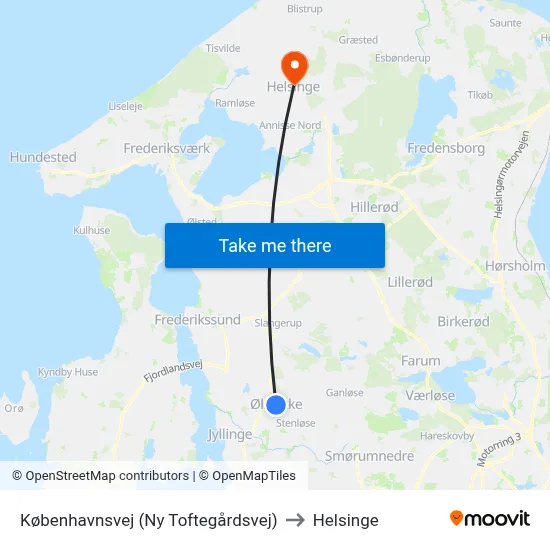 Københavnsvej (Ny Toftegårdsvej) to Helsinge map