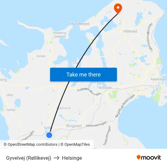 Gyvelvej (Røllikevej) to Helsinge map
