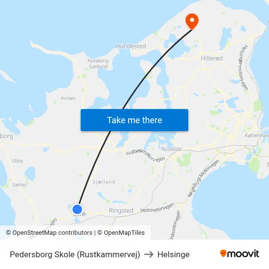 Pedersborg Skole (Rustkammervej) to Helsinge map