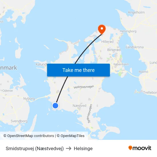 Smidstrupvej (Næstvedvej) to Helsinge map
