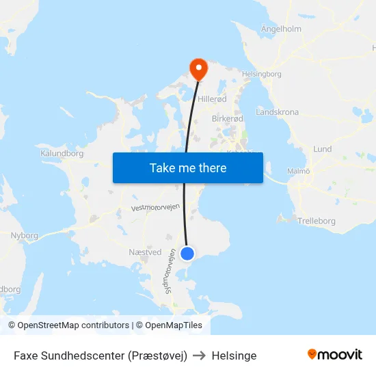 Faxe Sundhedscenter (Præstøvej) to Helsinge map