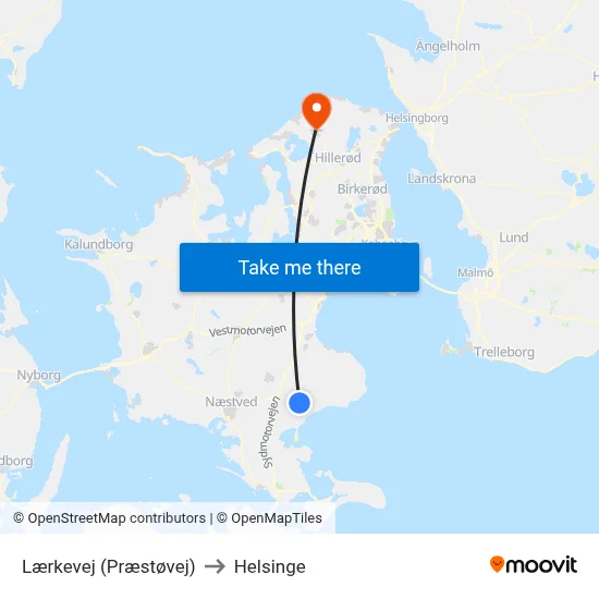 Lærkevej (Præstøvej) to Helsinge map